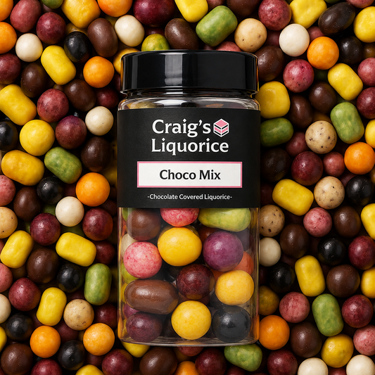 Craig's Liquorice Choco Mix | Chocolate Coated Black Liquorice | Flavoured Chocolate
