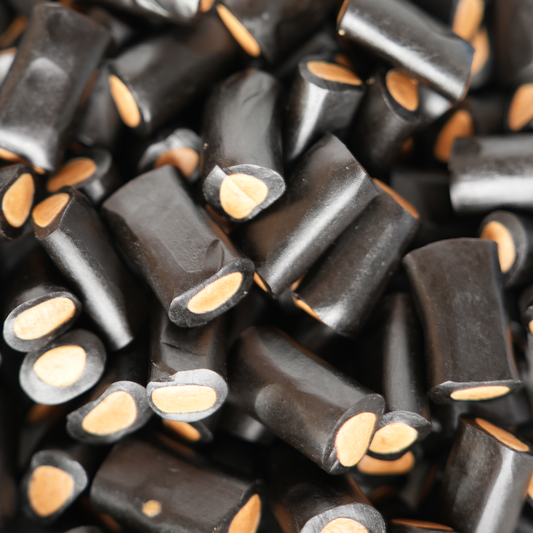 Salmiak Rocks - sweet liquorice tubes filled with salmiac cream