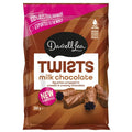 Darrell Lea Milk Chocolate Black Liquorice Twists bag - Australian Soft Eating Liquorice