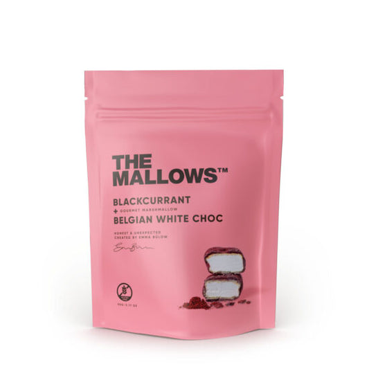 The Mallows Blackcurrant Gourmet Marshmallows standing pouch - Organic and Gluten-Free