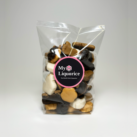 Sweet Dogs - dog shaped mixed flavour liquorice sweets.