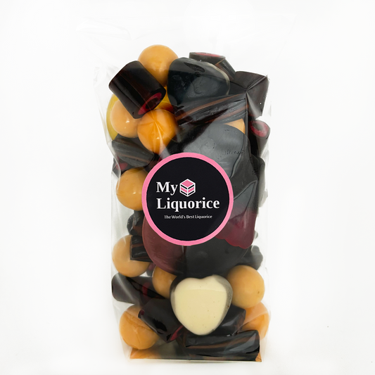 Assorted liquorice mix with a halloween themed. Black liquorice sweets. 