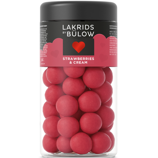 Lakrids Love Strawberries & Cream - Sweet Liquorice Coated in Strawberries,Cream and White Chocolate