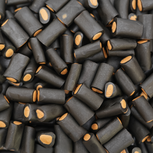 Salmiak Rocks - sweet liquorice tubes filled with salmiac cream