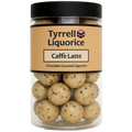 Jar of Tyrrell Liquorice Caffe Latte on a white background