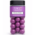 Parma Violet Flavoured White Chocolate Covered Liquorice | Craig's Liquorice