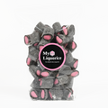 Raspberry & Liquorice Fizzy Stubs - Mild salty black liquorice with raspberry fondant filling