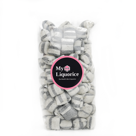 NEW Hard Boiled Black & White Mildly Salty Liquorice