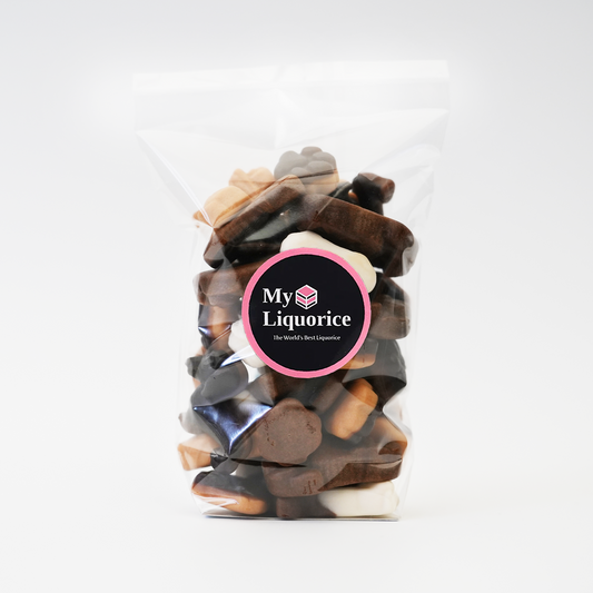 Sweet Dogs - dog shaped mixed flavour liquorice sweets.