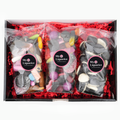 Assorted liquorice candy in clear packaging with 'My Liquorice' label on a red background. Valentines day