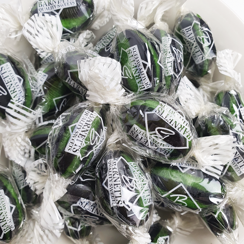 Hard Boiled Lime & Liquorice sweets - hard sweets with a chewy centre