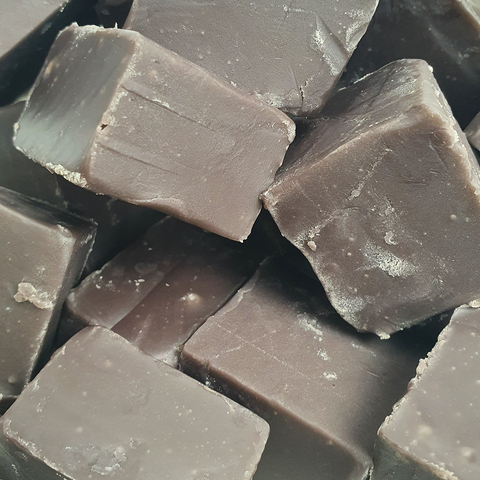 close-up of liquorice flavour fudge sweets