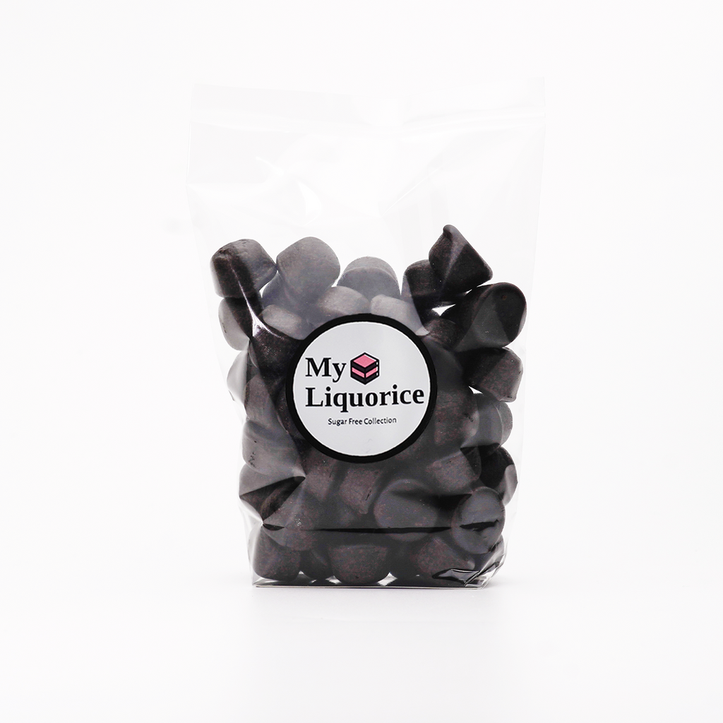 Sugar Free Dutch Liquorice Buttons - soft & chewy slightly salted sweets with sweeteners