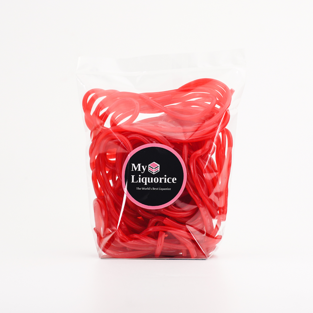Red Strawberry Laces - long strips of strawberry candy