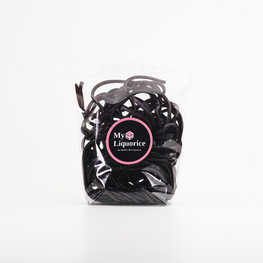 Liquorice Laces -  strips of MEDIUM STRONG black liquorice