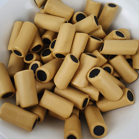 close-up of toffee liquorice sticks