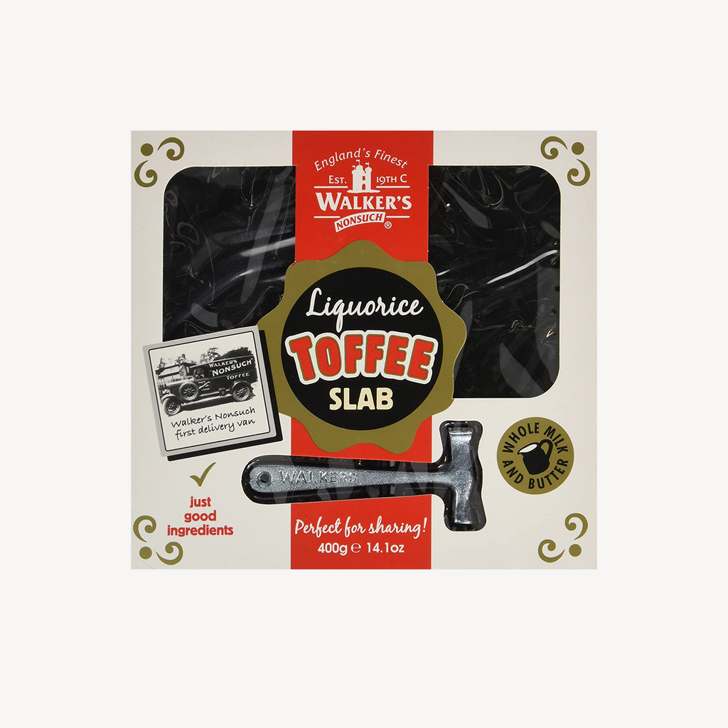 Walkers Liquorice Toffee Slab - toffee liquorice slab with hammer in gift box